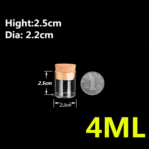 50Pcs Glass Test Tube with Cork Stoppers Small Mini bottles Vials Jars Storage botellas de vidrio 4ml 5ml 18ml | Красота и здоровье