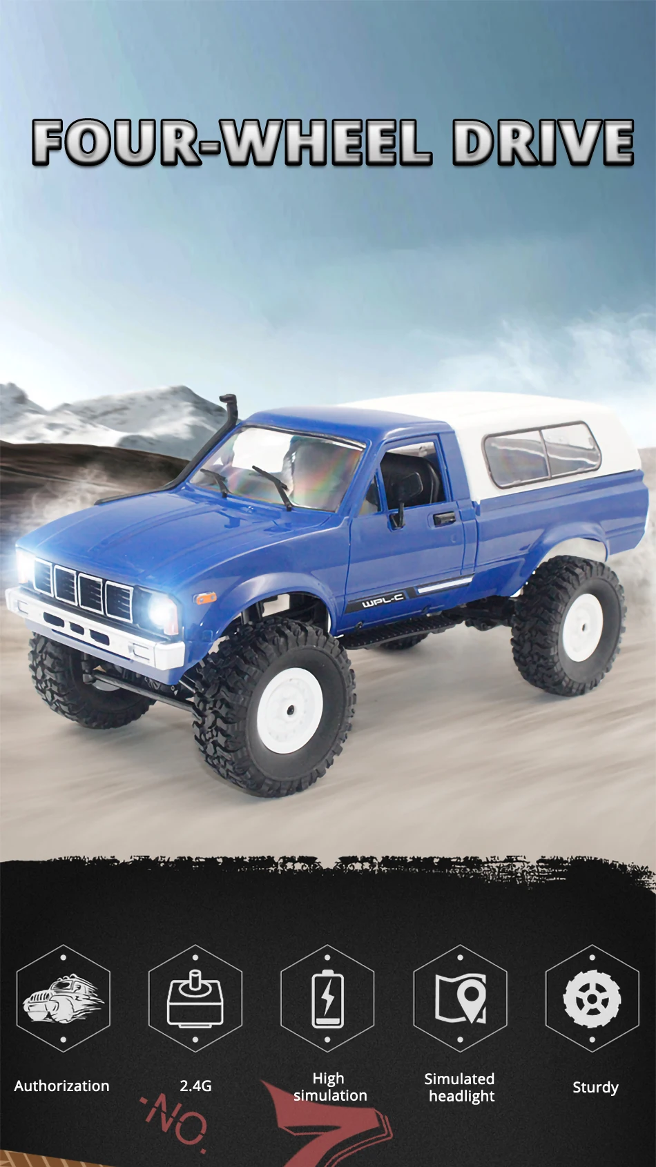 WPL C24 2,4G 1:16 4WD RC автомобиль джип модель Электрический радиоуправляемый внедорожный грузовик багги движущаяся машина радиоуправляемые игрушки подарки для мальчиков