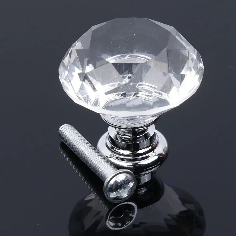 30 мм Алмазная форма Хрустальные стеклянные ручки шкаф для выдвижных ящиков
