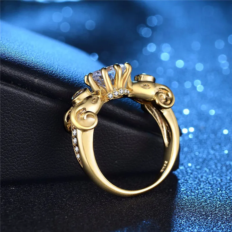 Cute Gold Color Heart Rings For Women Girl Minimalsit Cubic Zircon Crystal Love Femme Bijoux Anel Party Jewelry S4 | Украшения и