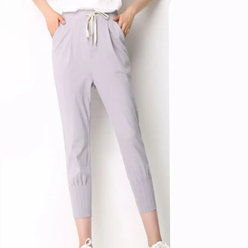 

2018 summer pants sweat pants women leisure pants Haren Korean tie loose all-match thin pants