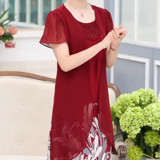 Женское платье из двух частей с цветочным принтом элегантное свободное коротким