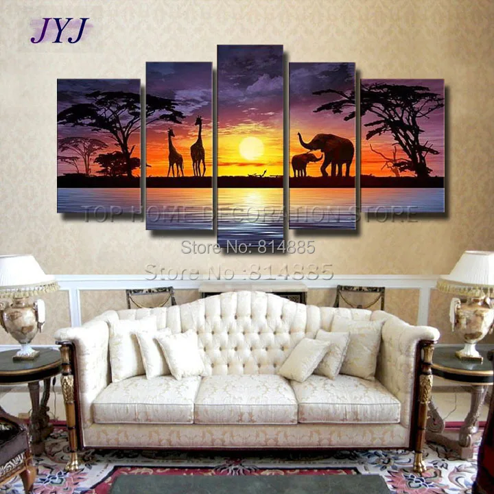 Картина Африканское впечатление 100% современный пейзаж ручной работы холст