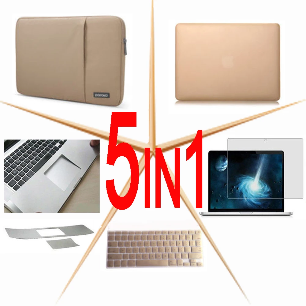 5в1 сумка для ноутбука жесткий чехол клавиатуры защитная пленка экрана 2018 Новый