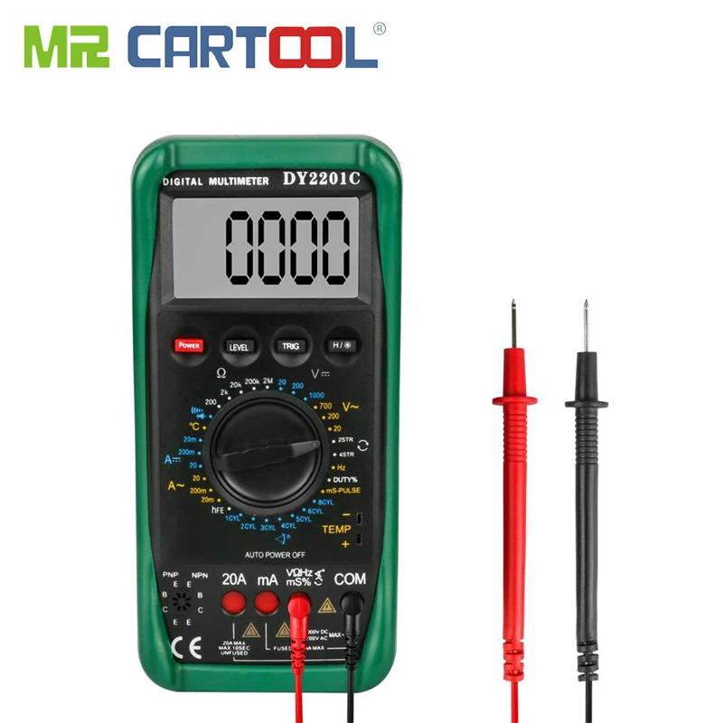 Mr Cartool Цифровой мультиметр двигатель об/мин сопротивление напряжения