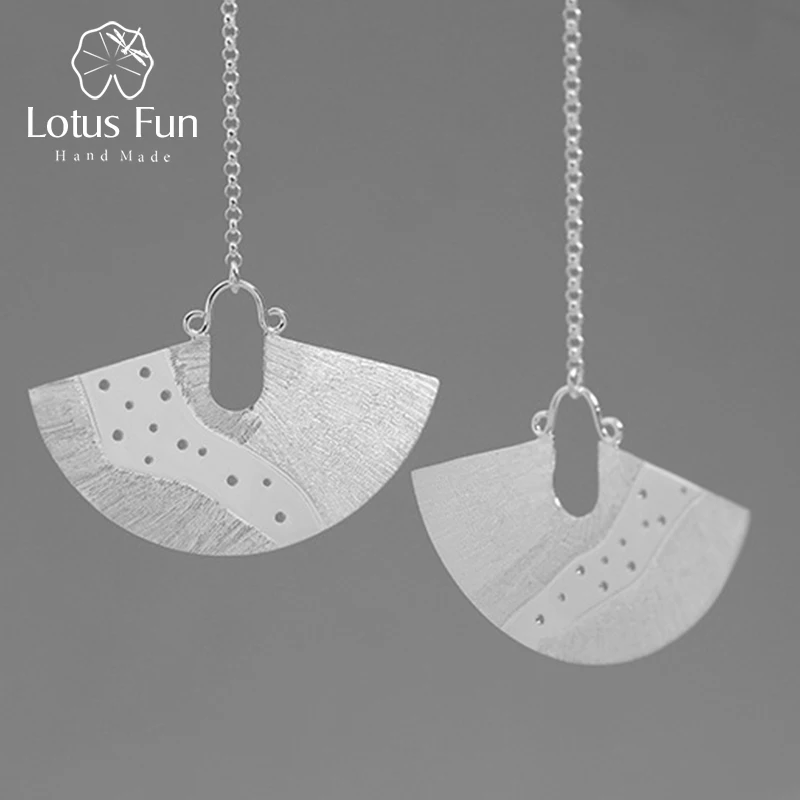 Женские длинные серьги подвески Lotus Fun изящные Винтажные ручного изготовления из