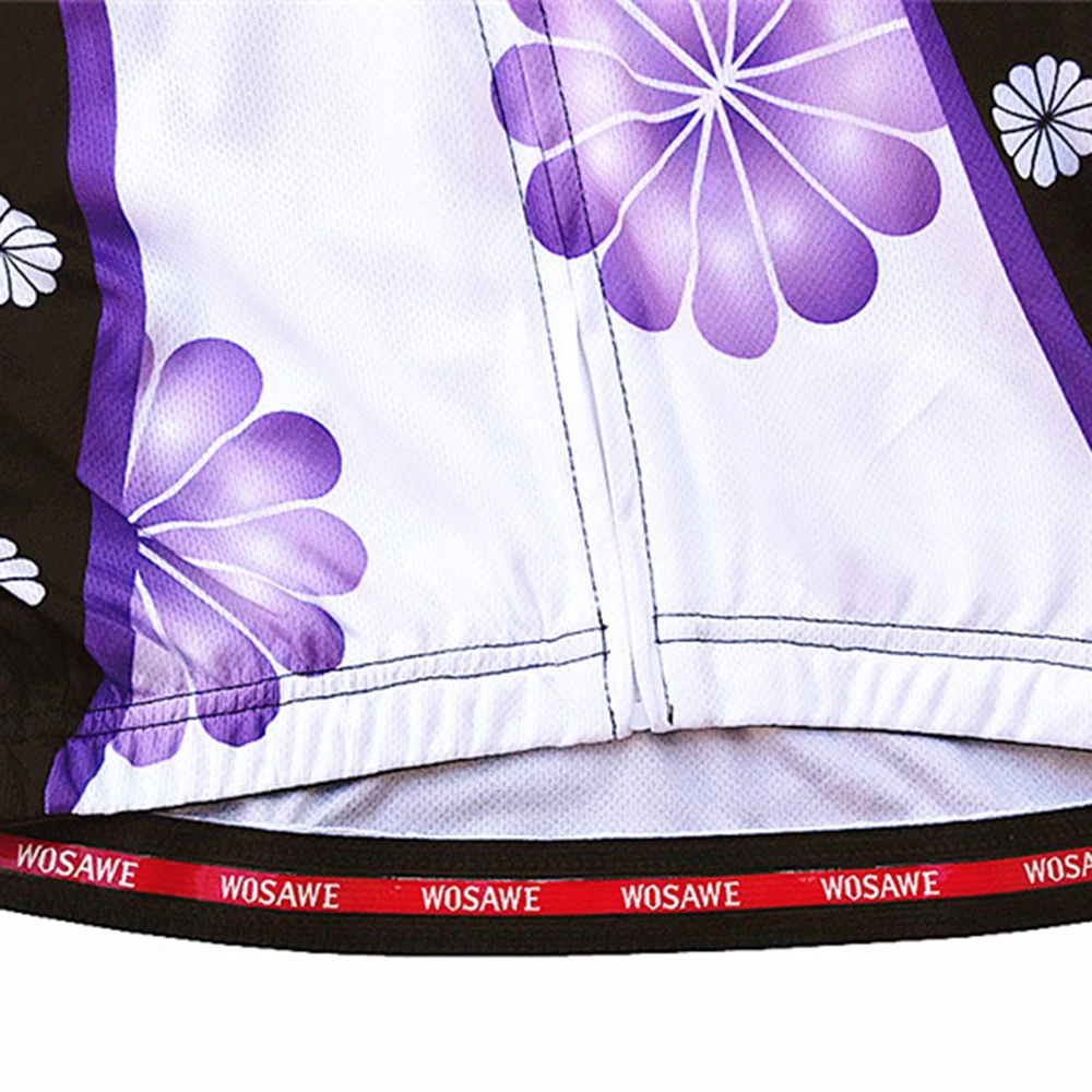 WOSAWE женская фиолетовая гоночная команда с коротким рукавом Велоспорт Джерси