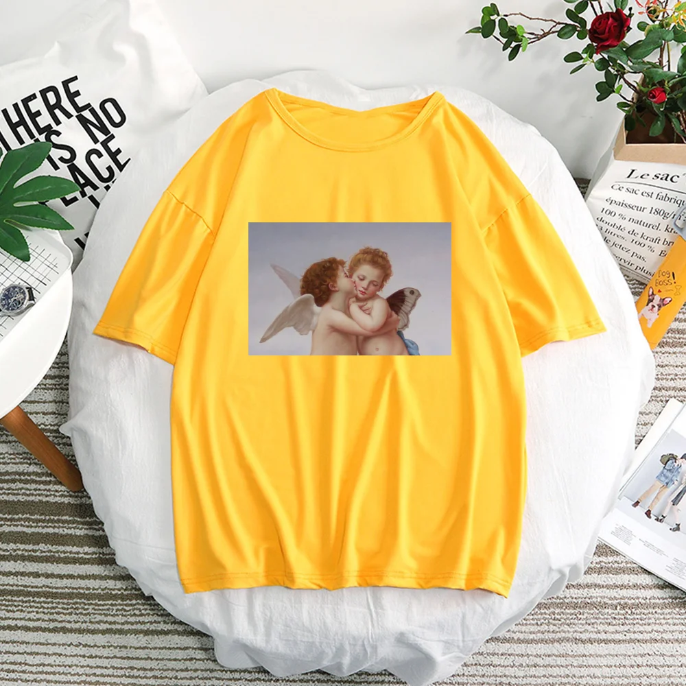 GE mini angel Print Женская футболка смешные изделия из хлопка для Леди Девушка Топ