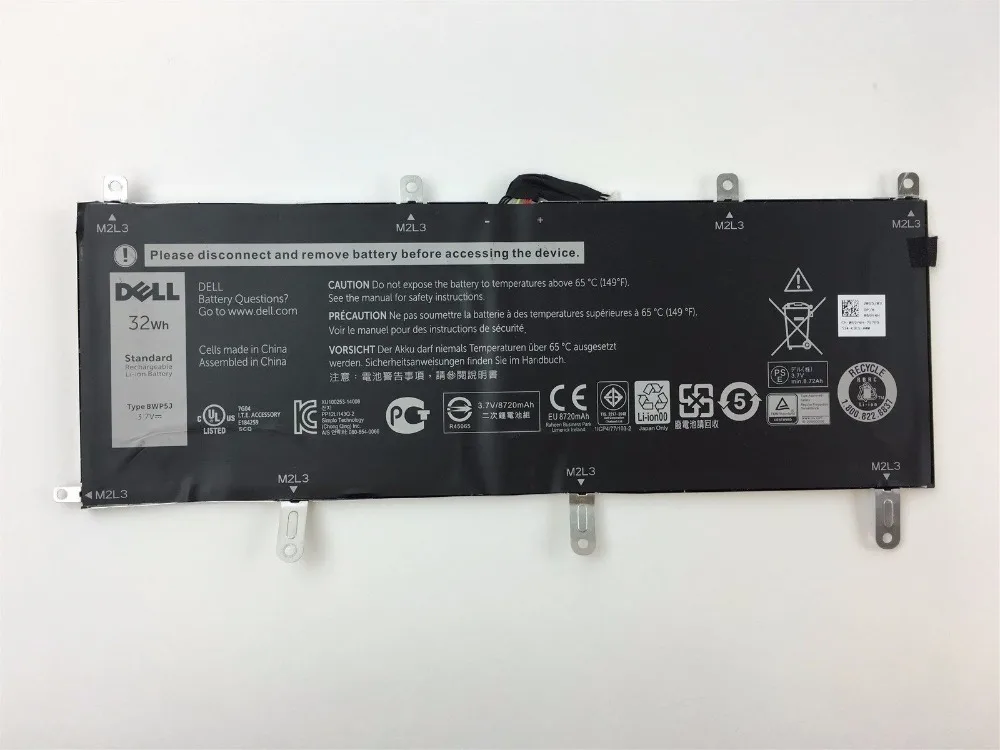 Новый оригинальный аккумулятор для ноутбука Dell 69Y4H 069Y4H 8WP5J 3 7 V 32WH|Аккумуляторы