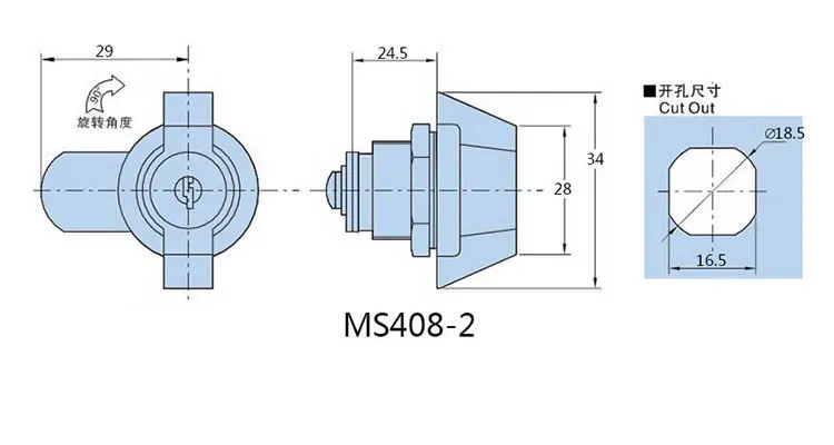 Черный замок с двойным крылом для шкафа MS408 цилиндрический замок, кулачковый замок для шкафа, для распределительной коробки, замок для промышленного шкафа