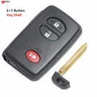 Новинка, смарт-чехол Keyecu для ключа с дистанционным управлением, чехол с кнопкой 2 + 1 для TOYOTA Land Cruiser 2009-2013, 4runner 2010-2013 PriusPrius V 2012-2013