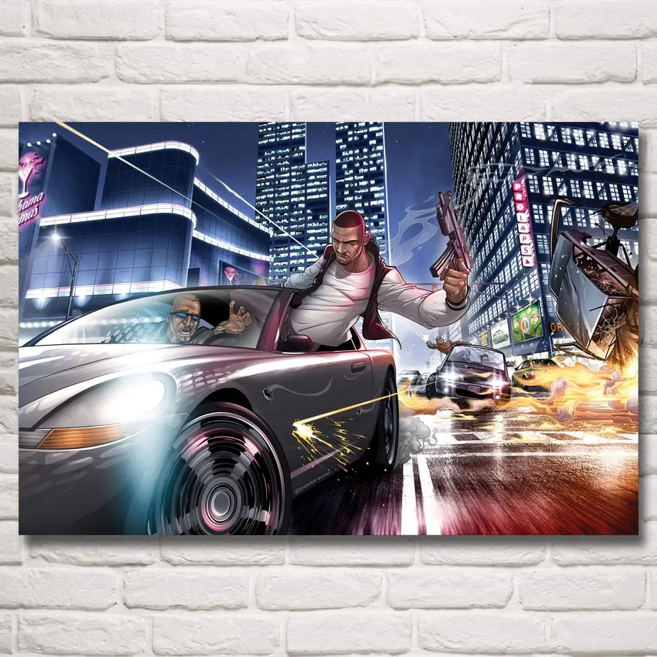 FOOCAME Grand Theft Auto V GTA 5 игровые плакаты и принты художественные шелковые картины для гостиной Современное украшение дома картина для спальни - Цвет: 032