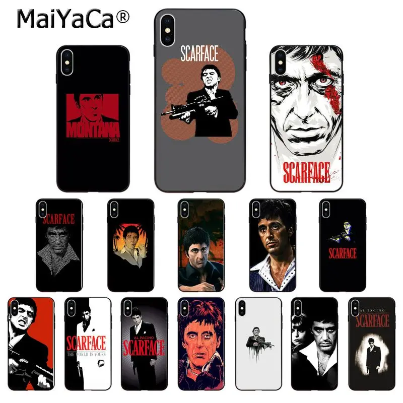 Мягкий силиконовый чехол MaiYaCa scarface из ТПУ для iPhone X XS MAX 6 6S 7 7plus 8 8Plus 5 5S
