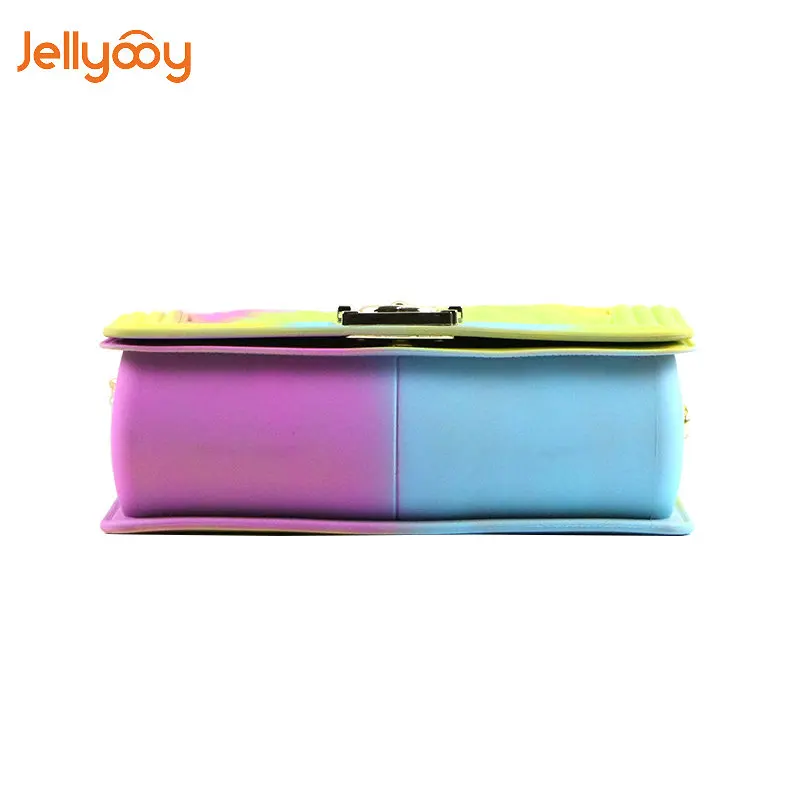 Jellyooy Beachkins новая мода девушка сумка ПВХ шик красочные матовые желе цепи сумки