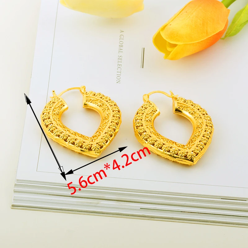 Эфиопские серьги любви золотого цвета большие арабские африканские Эритреи