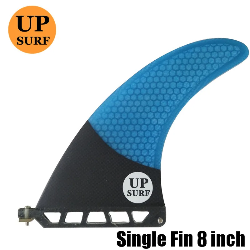 8 inch Blue Доска для серфинга с одним плавником из стекловолокна " /7"/" /9" плавники SUP доска Quilhas плавники UPSURF логотип центральное ребро Углеродные средние плавники - Цвет: 8 inch Blue