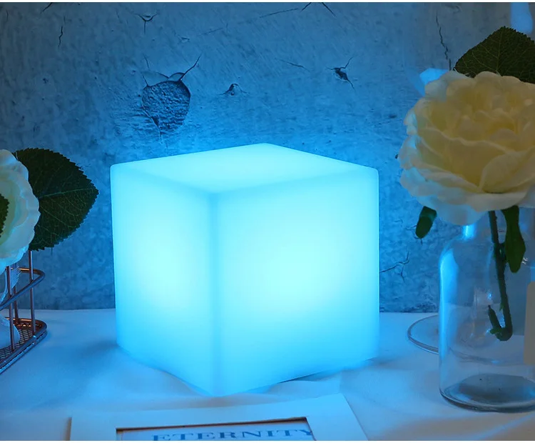 WiFi смарт-настольная лампа 15/20 см работает с Alexa Голосовое управление Управление RGB светодиодный USB Перезаряжаемые окружающей среды ночной Светильник куб Управление светодиодный с помощью приложения