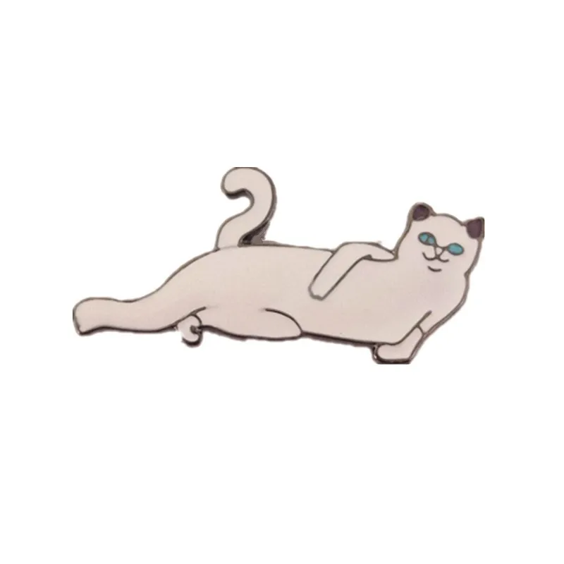 Miage милый мультфильм животных брошь кошка банановые листья забавные Открытая