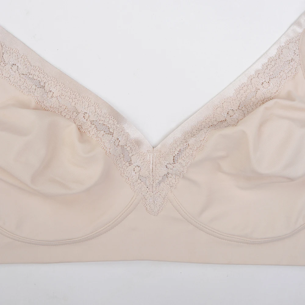 Женский бесшовный атласный бюстгальтер без косточек ультратонкий Гладкий с