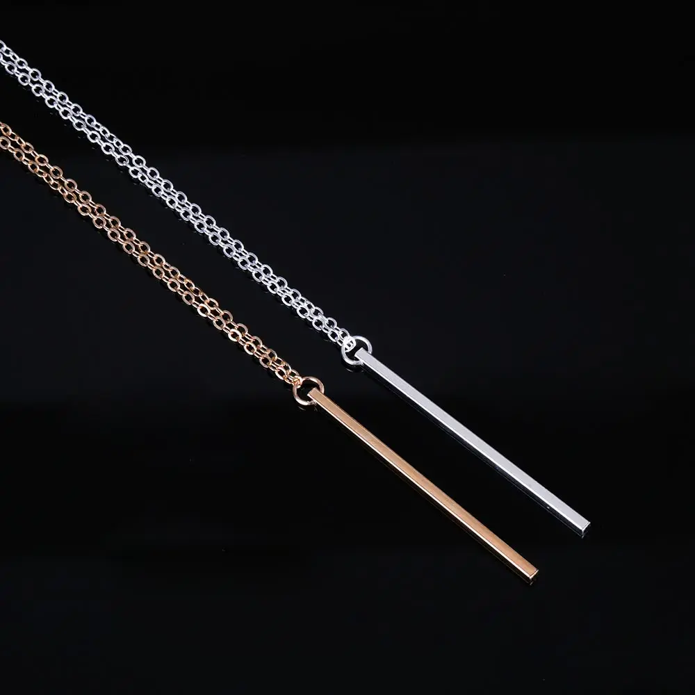 FAMSHIN Новая мода простые серебряные/золотые цепочки ожерелье Лариат Шарм бар