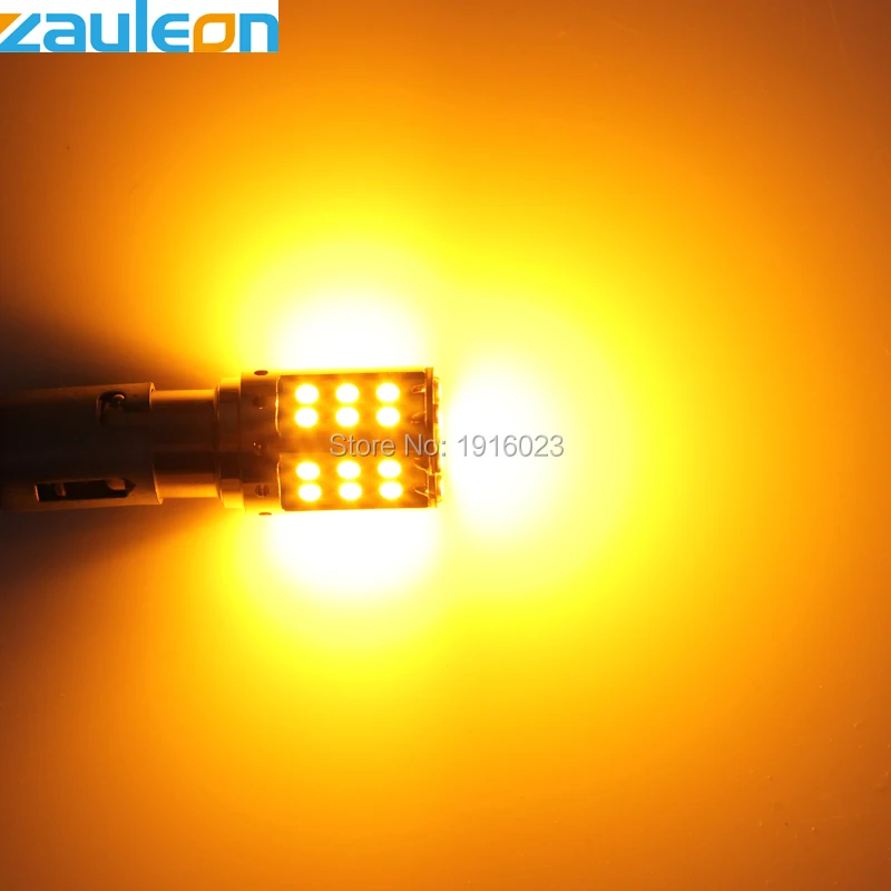 Zauleon 2 шт. Canbus безотказная 1156 PY21W BAU15S P21W BA15S Желтый Янтарный светодиодный