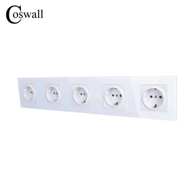 COSWALL настенное Хрустальное стекло панель Черный 5 способ разъем питания