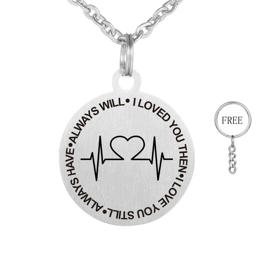 FOR YOU WITH 316L Stainless Steel Round Necklace Inspirational Quotes Pendants Necklaces Men | Украшения и аксессуары
