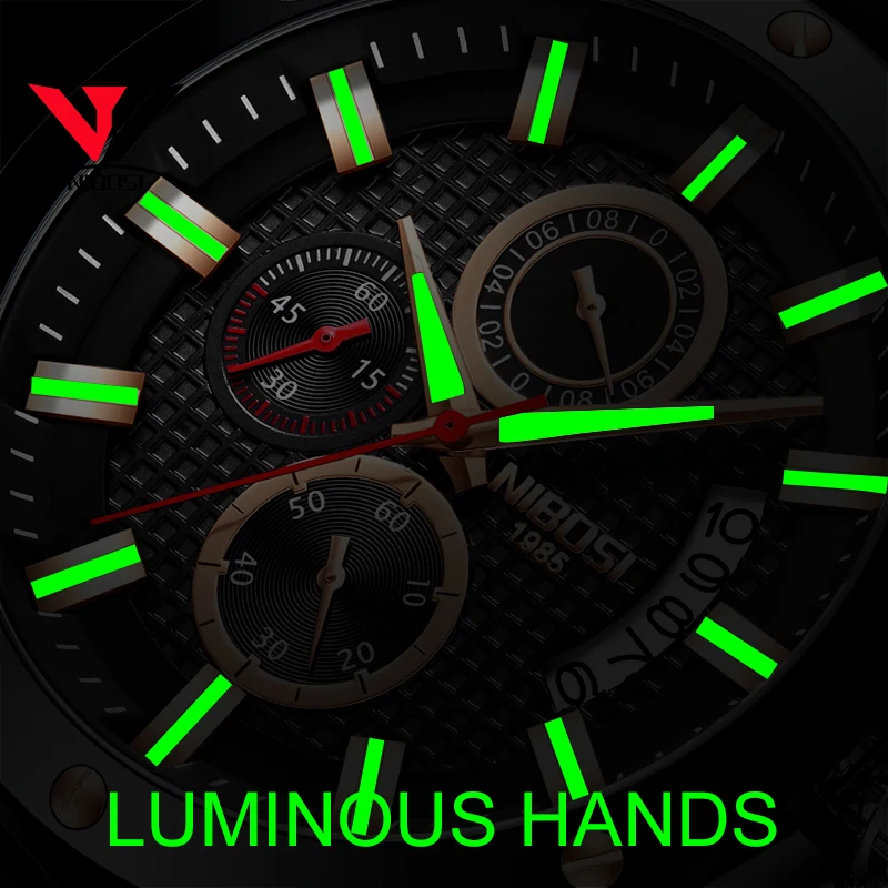 Relogio NIBOSI 2019 Мужские кварцевые часы лучший бренд Роскошные спортивные мужские