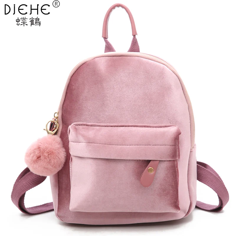 DIEHE рюкзаки Для женщин велюр Bagpack Softback Твердые модная сумка мягкая ручка Mochilas Mujer