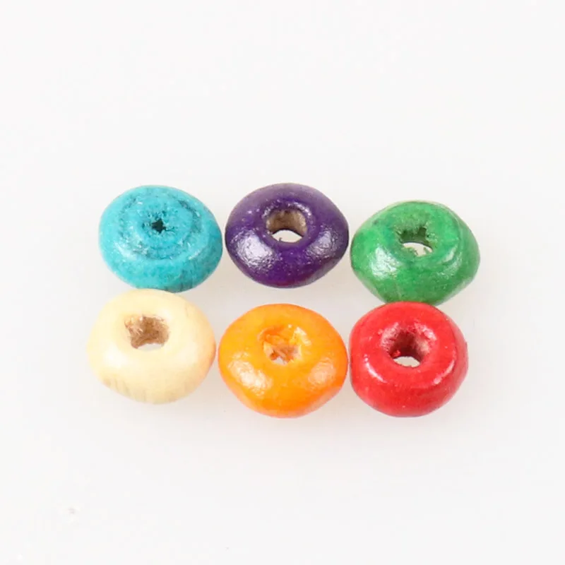 Wholesale 6mm 500pcs Multicolor Wooden cute round wheel Spacer Loose beads Fit Children Handmake DIY Accessory | Украшения и