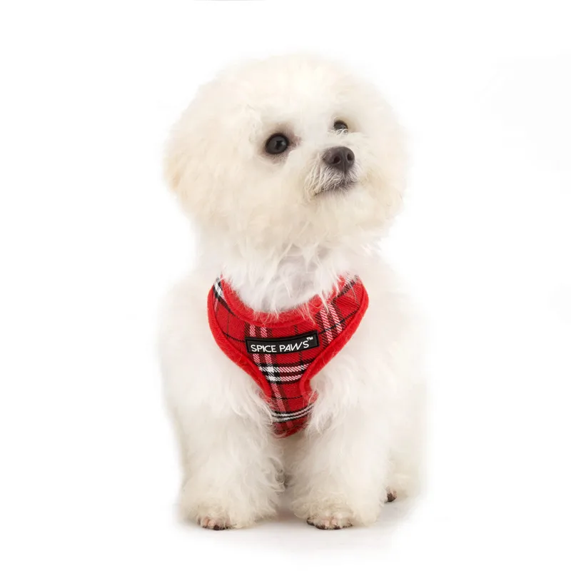 PUPISHE Dog Harness Vest Classical Plaid for Small Med Dogs Breathable Cat Quick Release Pup Chihuahua | Дом и сад