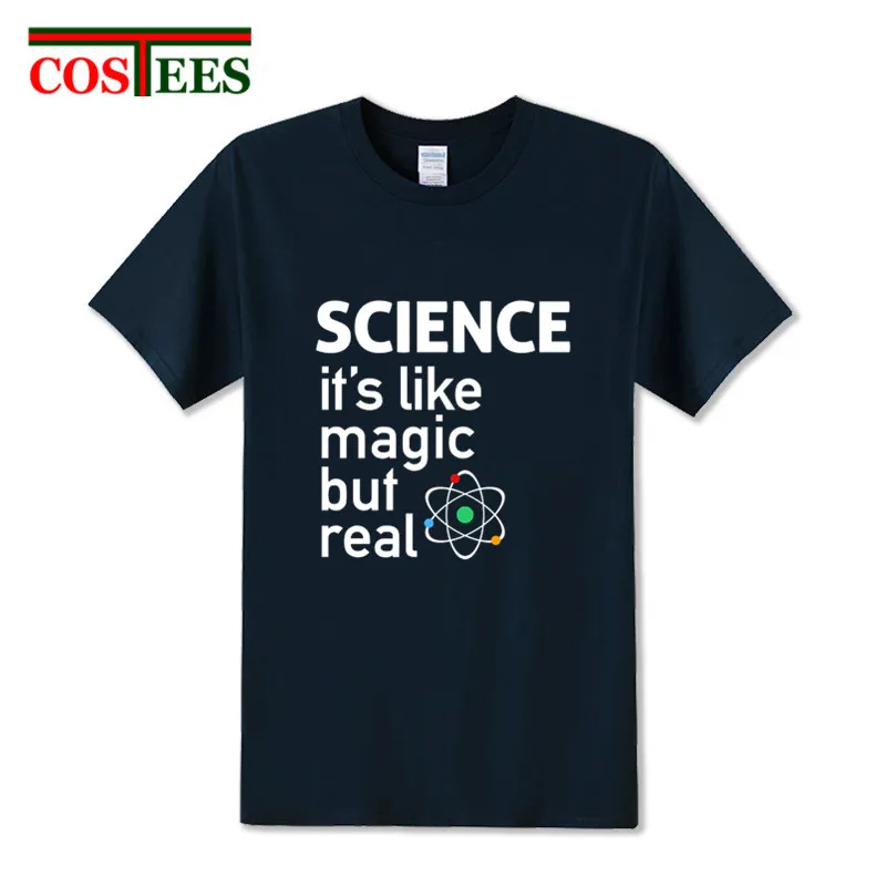 Мужская футболка высокого качества для взрослых SCIENCE It's Like Magic But Real homme Big bang theory
