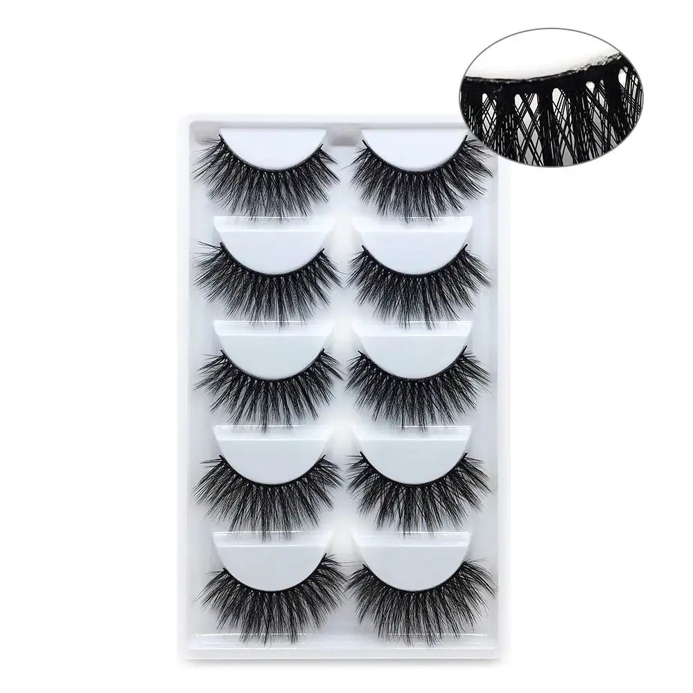 NEW 1/3/5 pairs Fake Mink Eyelashes 3D Natural False Eyelashes 3d Mink Lashes Soft Eyelash Extension Makeup Kit Cilios - Цвет: WZ05