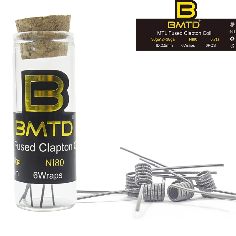 NI80-2clapton-0.7ohm Сверхтонкий DIY MTL Предварительно Построенная катушка Ni80/A1/SS316L Плавленая катушка clapton mtl для manta RTA TANK/RDA/RDTA - Цвет: NI80-2clapton-0.7ohm