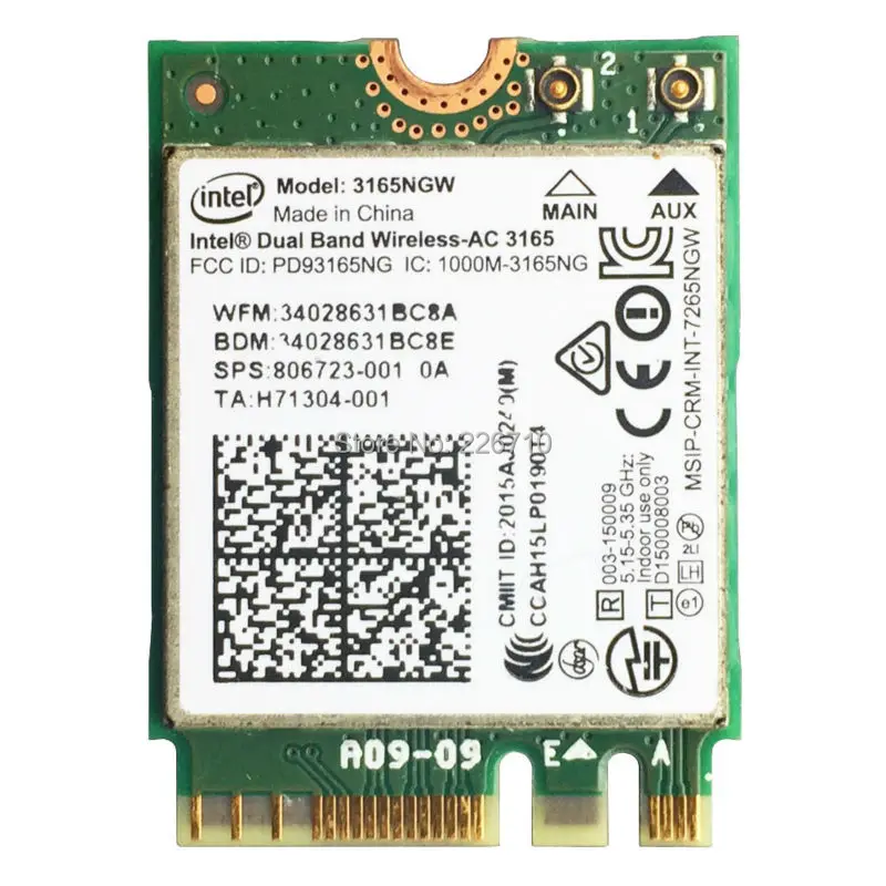 3165NGW Wi Fi Bluetooth BT 4 0 NGFF 802.11ac WLAN карта intel Wireless AC 3165 433m SPS:806723 001 для HP ProBook 11 G1 3165AC|wifi