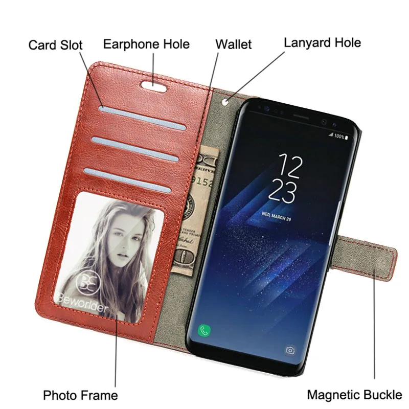 Чехол Beworlder для Samsung Galaxy S8 Plus роскошная фоторамка бизнес кошелек кожаный чехол с