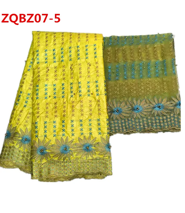 

2018 New Design Embroidered Bazin Riche Getzner With Tulle Lace African Lace in high quality