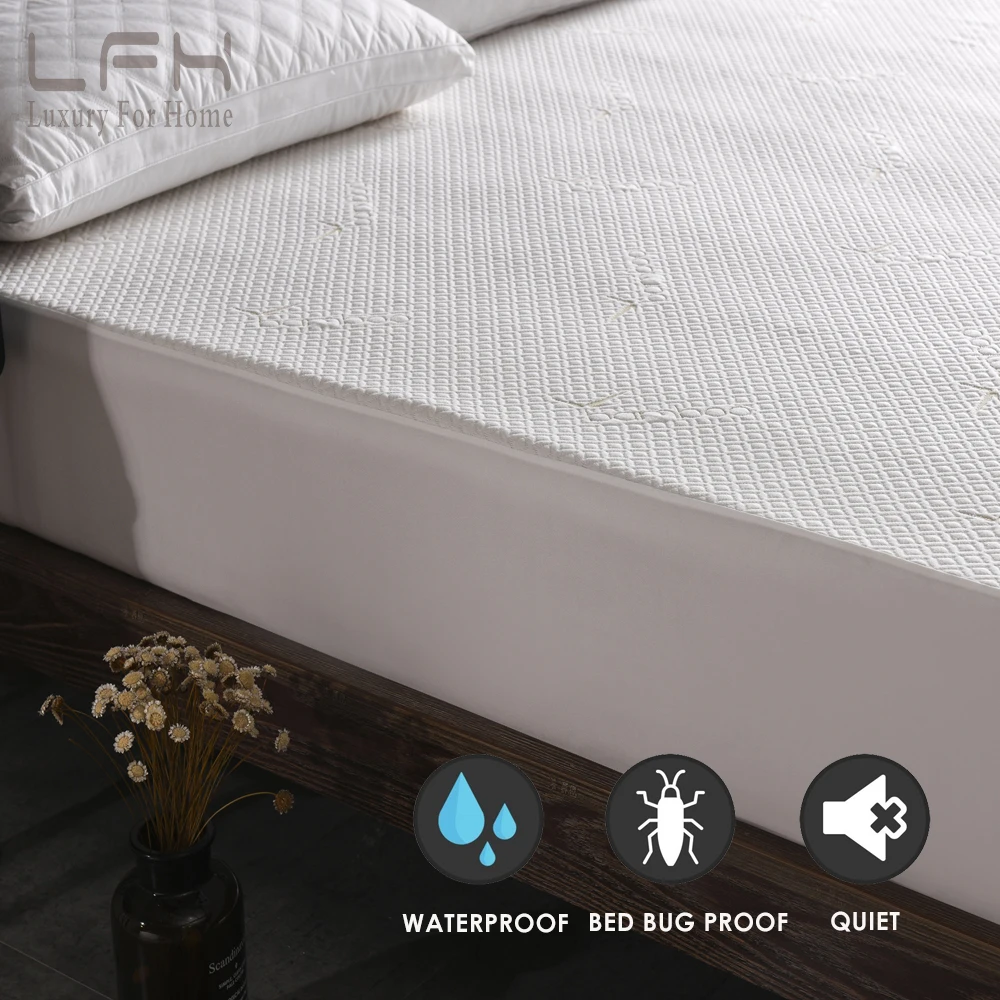 LFH бамбуковый водонепроницаемый матрац подкладка чехол для матраса с глубоким