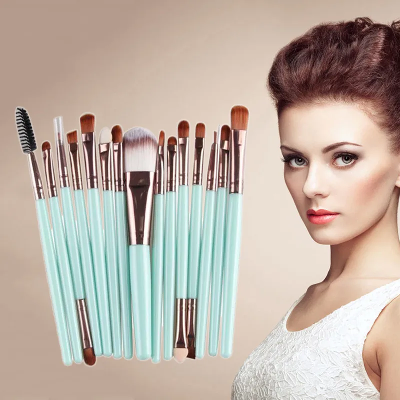 

15pcs Makeup Brush Set tools Make-up Toiletry Kit Wool Make Up Brush Set 4.6