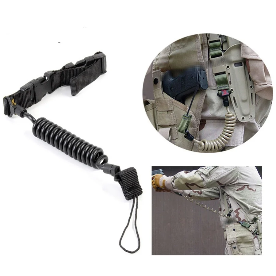 

Abay Telescopic Gun Sling Bungee Airsoft Tactical Secure Lanyard Spring Pistol Hand Gun Sling Shooting Hunting Accessories
