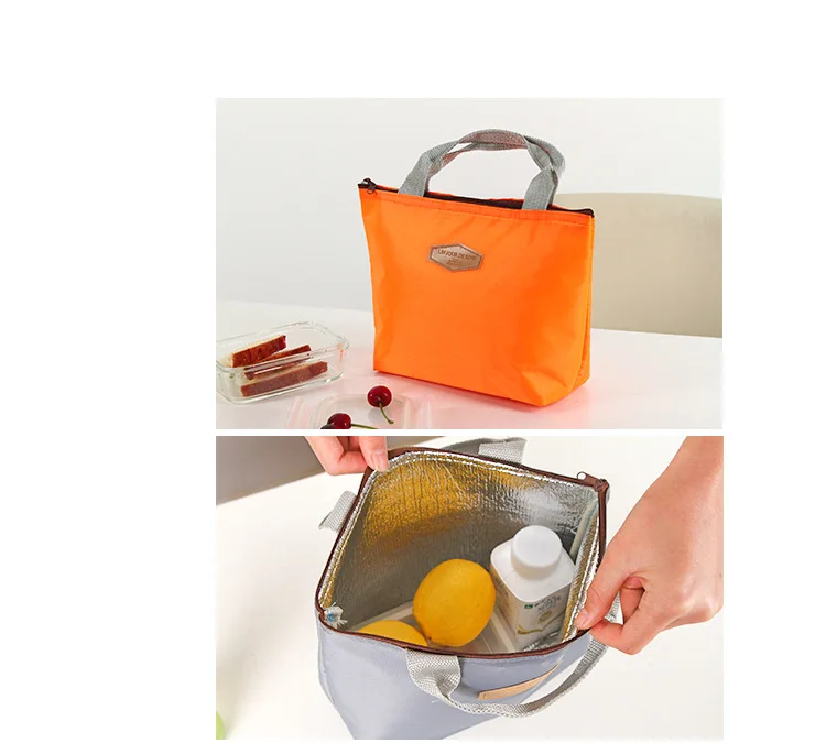 Solid Lunch Bags Women Portable Functional Canvas Stripe Insulated Thermal Food Picnic Kids Cooler Box Bag Tote | Багаж и сумки