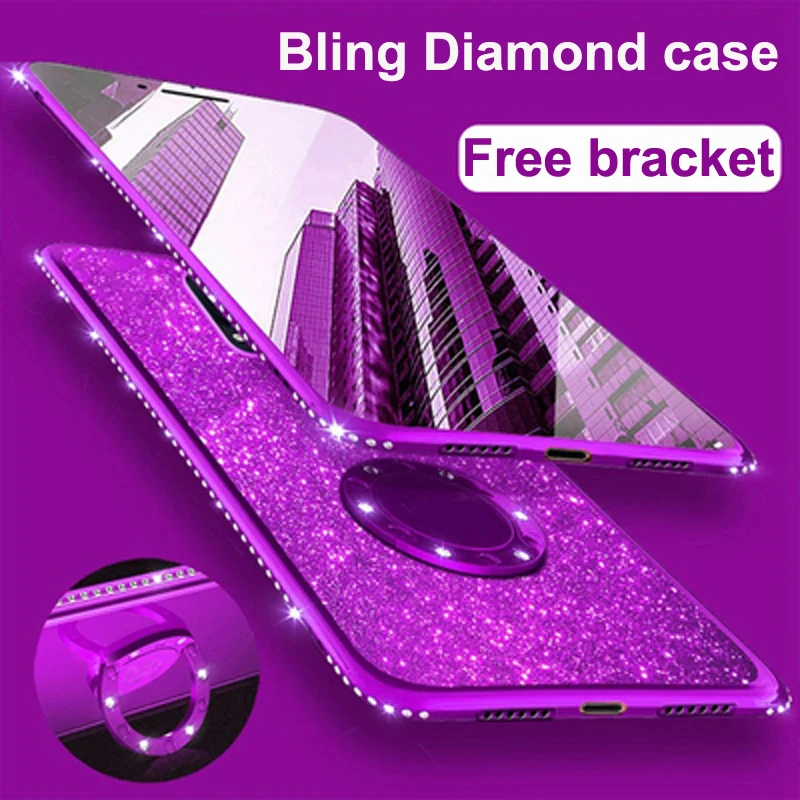 R17 pro case Bling Rhinestone Glitter Soft Silicone TPU Phone Case For OPPO R17Pro cases OPPOR17 Pro Diamond Girl back cover | Мобильные