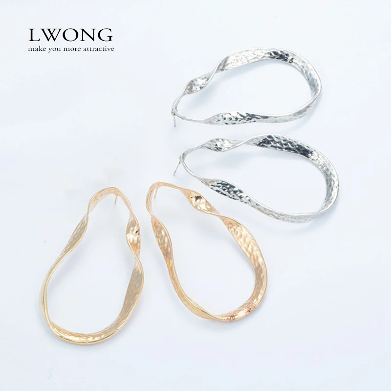 Модные серьги кольца LWONG 2017 для женщин бижутерия большие крупные серьги|hoop earrings for