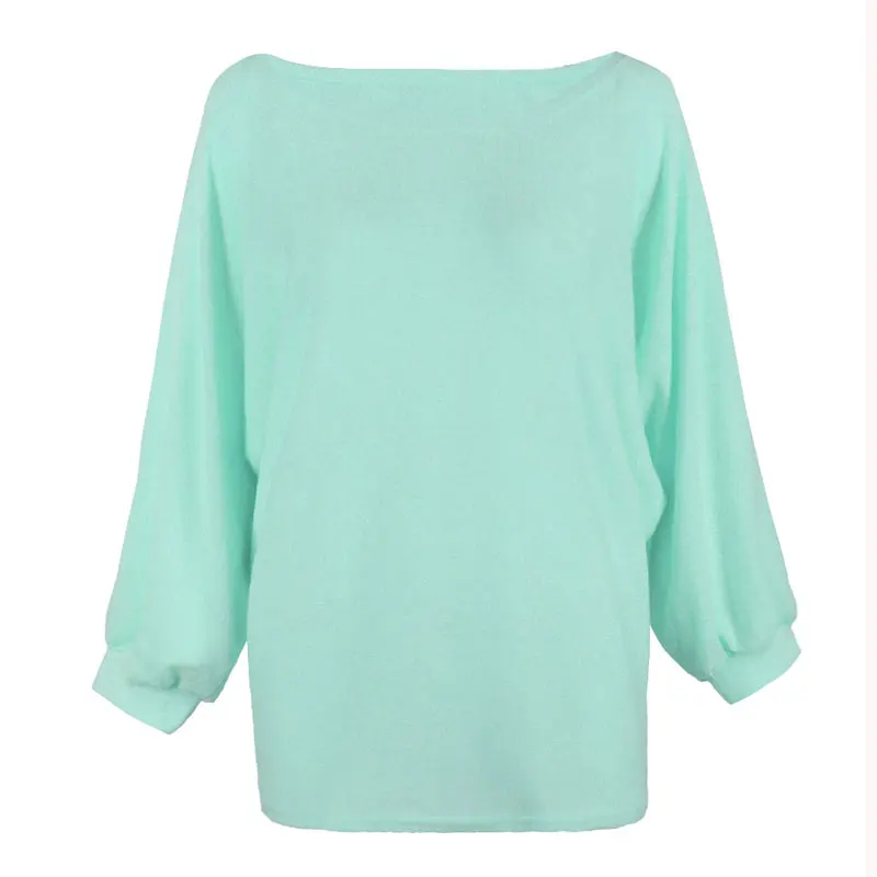 Ebizza Casual Long Batwing Sleeve Sweater Women O Neck Cotton Knitted Loose Pullover Autumn Solid Color Thick Outwear | Женская одежда
