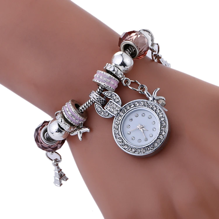 Женские часы с браслетом из бисера Роскошные наручные и сердечком 100 шт./лот|lot