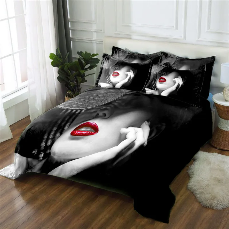 Комплект постельного белья из микрофибры с 3D принтом 4 шт.|bed sheet|duvet cover setbedding set |