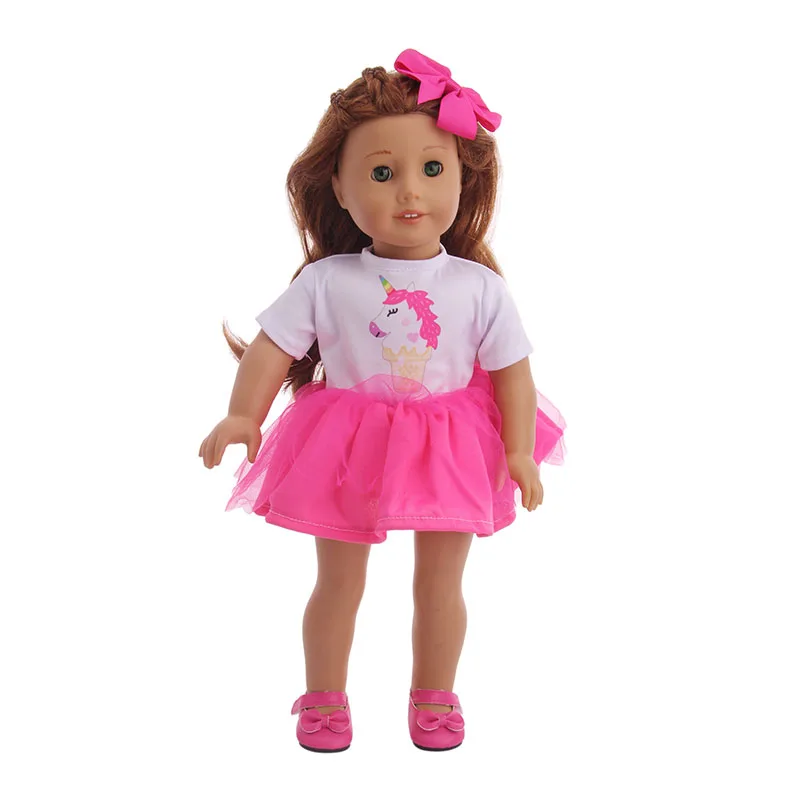 Стильное и красивое платье-единорог luckdoll для американской куклы 18 дюймов 43 см |