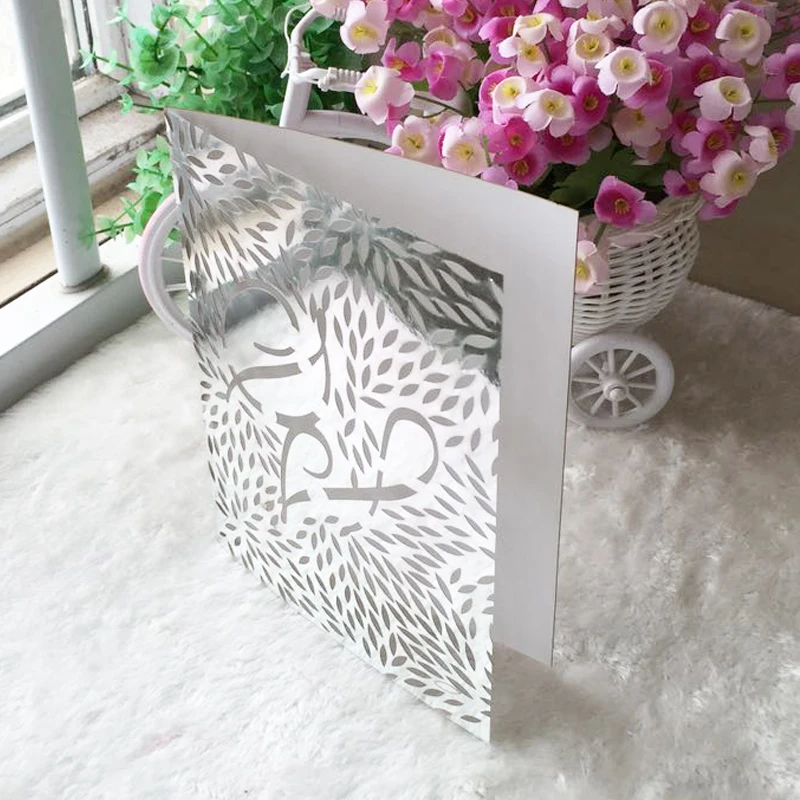 

Laser Cut Wedding Invitations Cards Kit Square Lace Engagement for Marriage Anniversary Birthday Paper Cardstock 30pcs