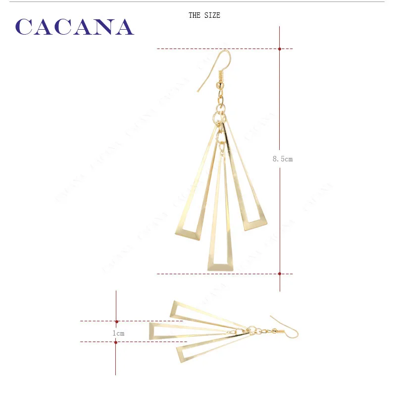CACANA Dangle Long Earrings Hollow Rectangle Style For Women Bijouterie Hot Sale No.A87 A88 | Украшения и аксессуары