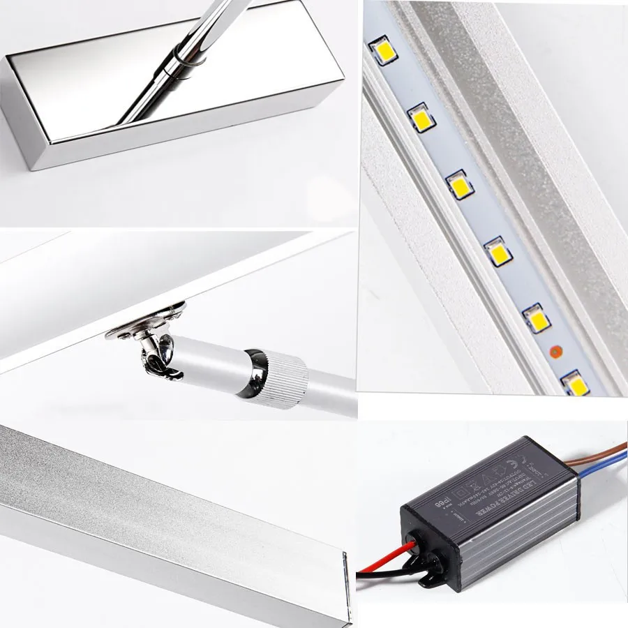 Эластичный 7 Вт 12 Ванная комната привело зеркало передний свет LED